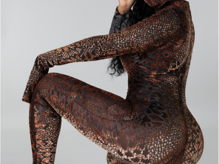 Mariam Animal Print Jumpsuit with Face Mask Hot on Sale