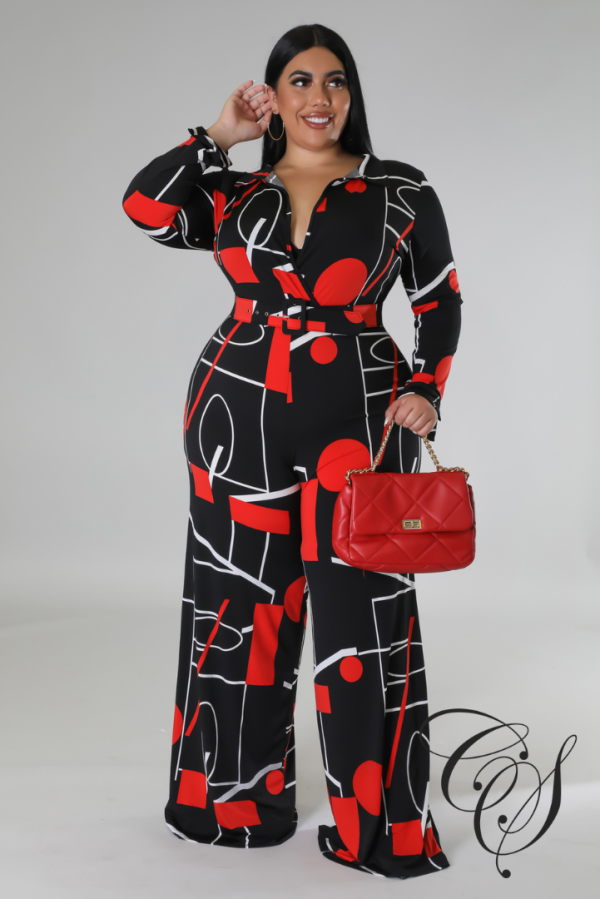 Tori Abstract Print Jumpsuit on Sale