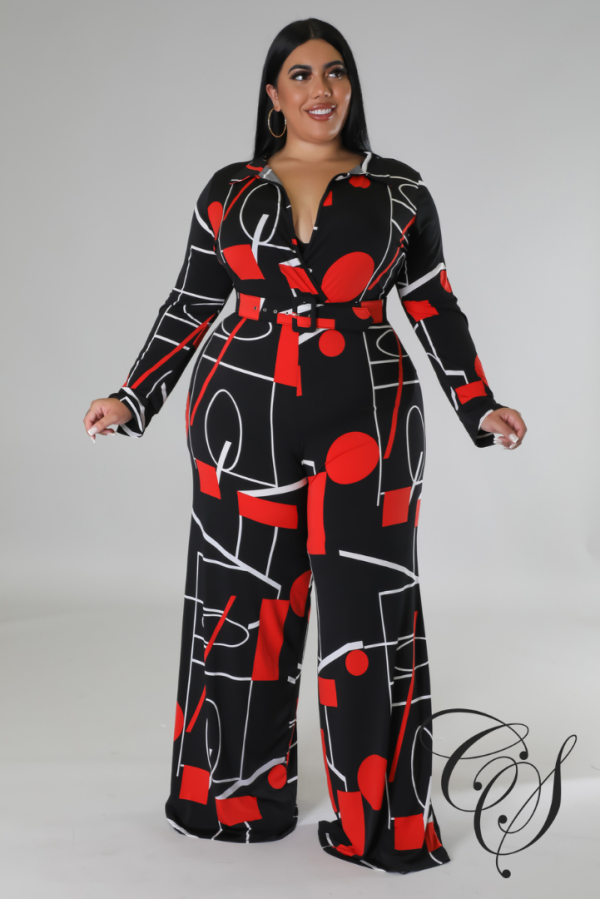 Tori Abstract Print Jumpsuit on Sale