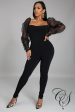 Bryanna Organza Long Sleeve Jumpsuit Sale