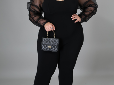 Bryanna Organza Long Sleeve Jumpsuit Sale