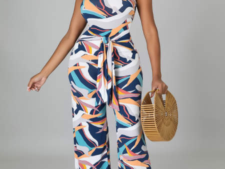 Lina Multi Printed Wide Leg Bandeau Jumpsuit Hot on Sale