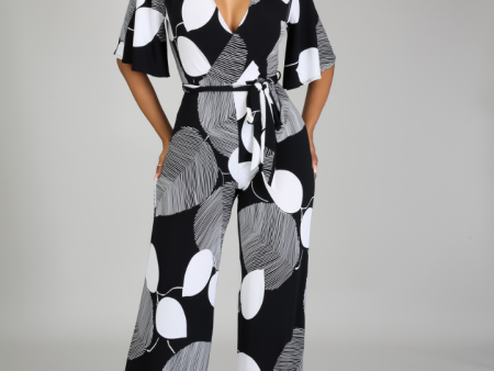 Toni Monochrome Surplice Jumpsuit Fashion