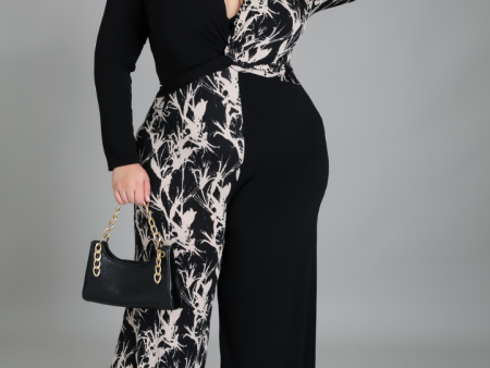 Andra Monochrome Abstract Jumpsuit on Sale