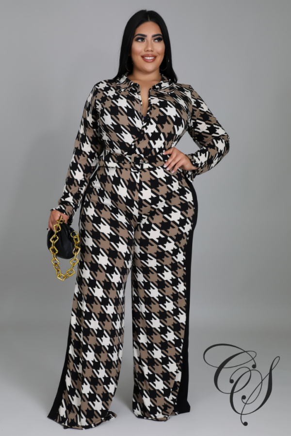 Tayla Hounds Tooth Jumpsuit For Sale