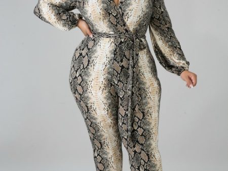 Elina Snakeskin Jumpsuit Fashion