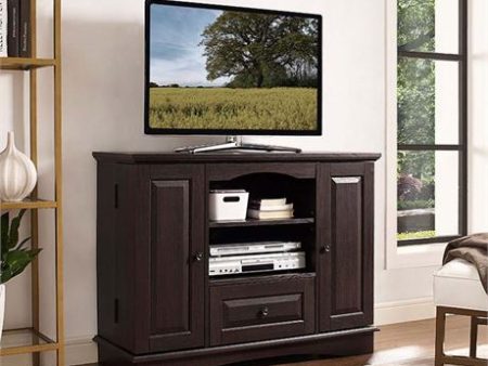 WALKER EDISON Highboy 48  TV Stand with Storage Espresso, WQ42BC3ES Online Sale