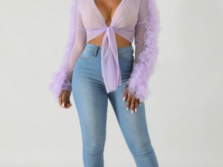 Kamila Tulle Sheer Kimono Top Online