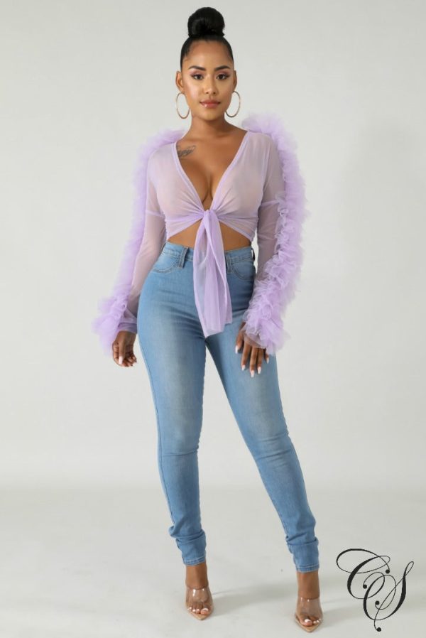 Kamila Tulle Sheer Kimono Top Online