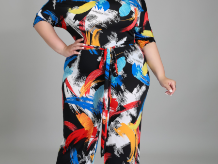 Garcelle Abstract Print One Shoulder Jumpsuit For Cheap