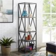 WALKER EDISON 61  Metal X Tower Bookcase in Slate Grey, BST18XMWSG Online