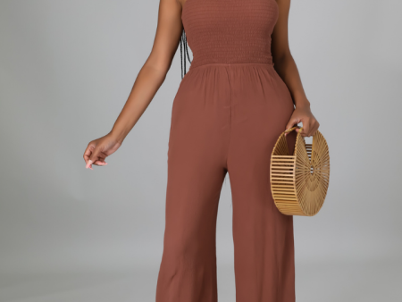 Mica Smocked Bar Back Jumpsuit For Cheap