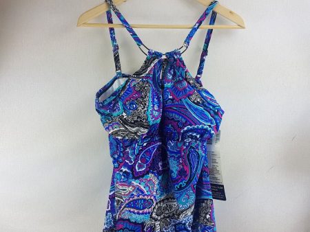 NEW, TRIMSHAPER Paisley Keyhole Cutout High Neck Tankini, MULTI - SIZE 14 Hot on Sale