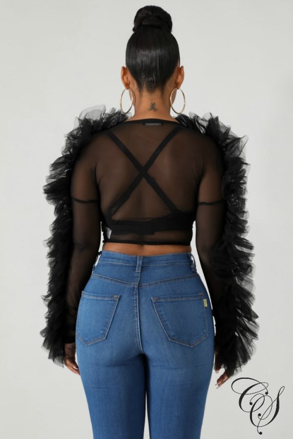 Kamila Tulle Sheer Kimono Top Online