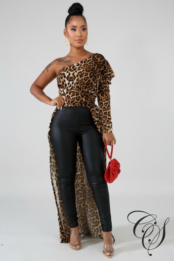 Giselle Cheetah Long Tail Top For Discount