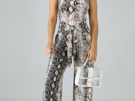 Sassy Snakeskin Tube Jumpsuit Online Hot Sale