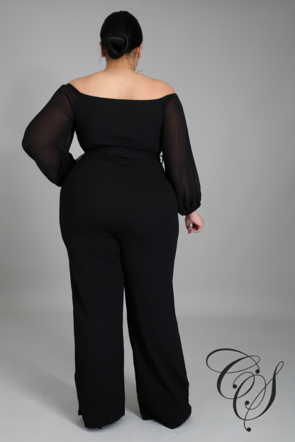 Jeanne V Bar Gathered Sleeve Bardot Jumpsuit Fashion