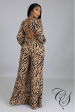 Bianca Zebra Print Balloon Sleeve Jumpsuit Hot on Sale