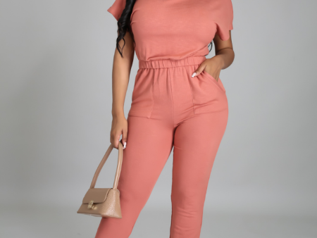 Mattie Short Sleeve Sweat Jumpsuit Online