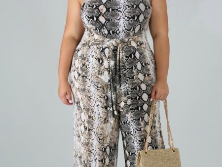 Sassy Snakeskin Tube Jumpsuit Fashion