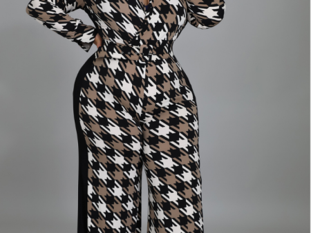 Tayla Hounds Tooth Jumpsuit For Sale