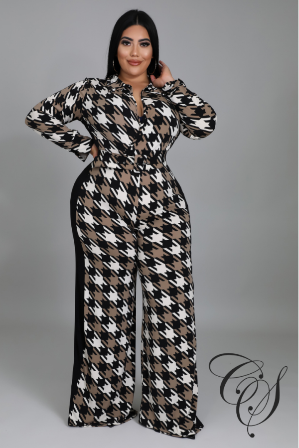 Tayla Hounds Tooth Jumpsuit For Sale