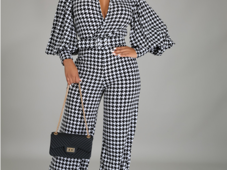 Genna Houndstooth Jumpsuit Online Sale