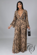 Bianca Zebra Print Balloon Sleeve Jumpsuit Hot on Sale