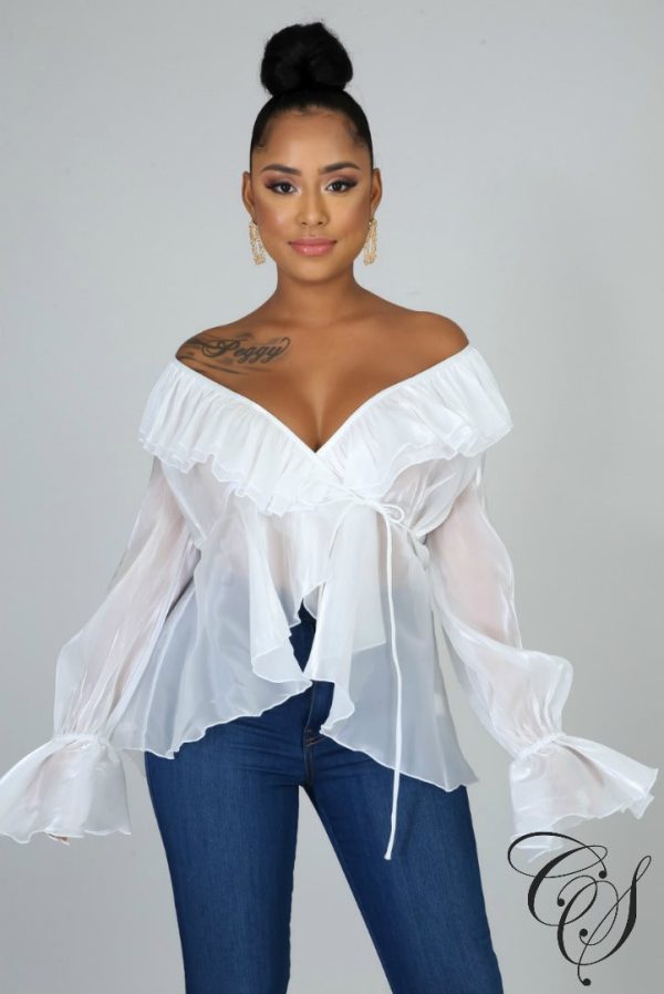 Chrystal Sheer Blouse For Cheap