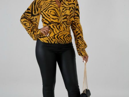 Penelope Pleated Tiger Top Discount