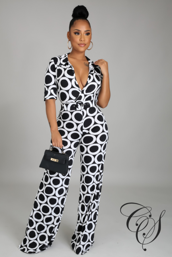 Fancy Monochrome Jumpsuit Online