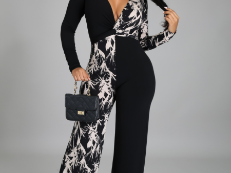 Andra Monochrome Abstract Jumpsuit For Sale